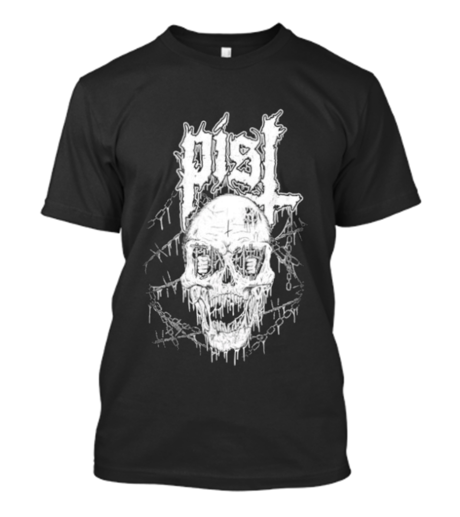 PISL Metal Skull With Dripping Branches And Chains T-Shirt
