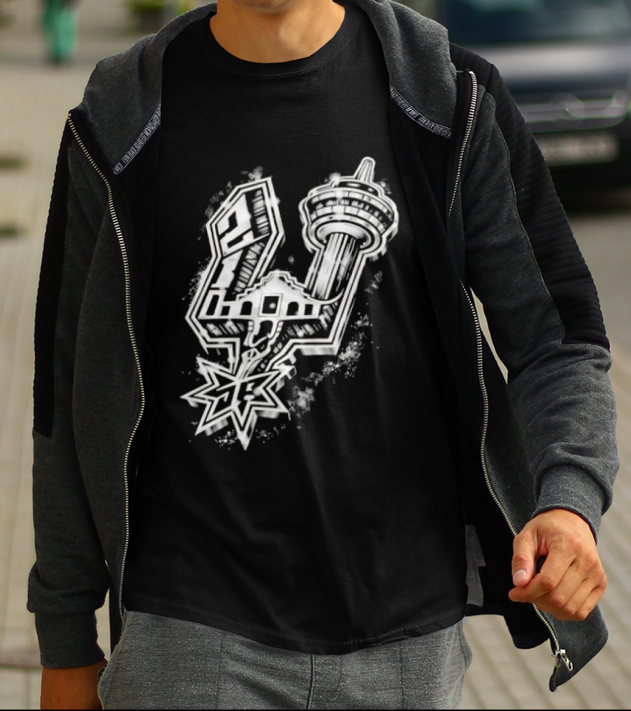 San Antonio Alamo Tower Spurs Star T-Shirt