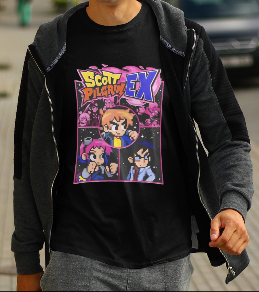 Scott Pilgrim EX Pixel Art Character Grid T-Shirt