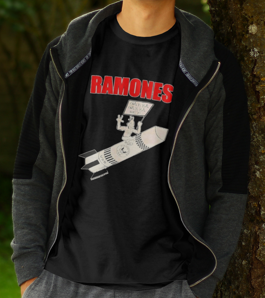 Ramones Gabba Gabba Hey USS Rocket Cartoon T-Shirt