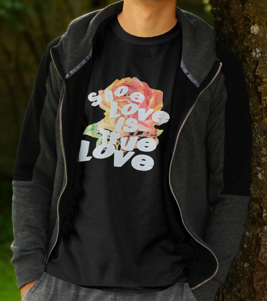 Shoe Love Is True Love Rose Art Floral T-Shirt