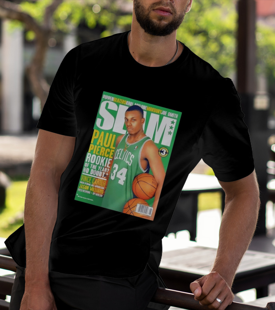 SLAM Paul Pierce Rookie Of The Year Celtics Vince Carter NBA Basketball Magazine Cover T-Shirt