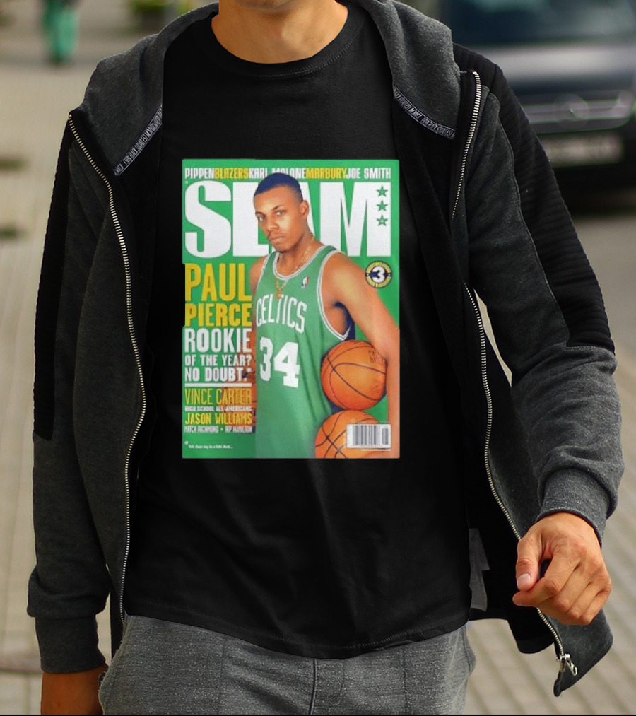 SLAM Paul Pierce Rookie Of The Year Celtics Vince Carter NBA Basketball Magazine Cover T-Shirt