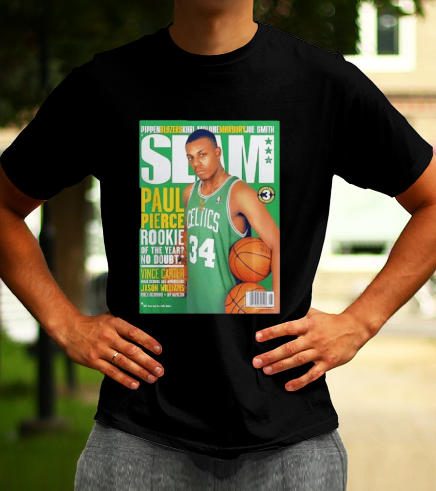 SLAM Paul Pierce Rookie Of The Year Celtics Vince Carter NBA Basketball Magazine Cover T-Shirt