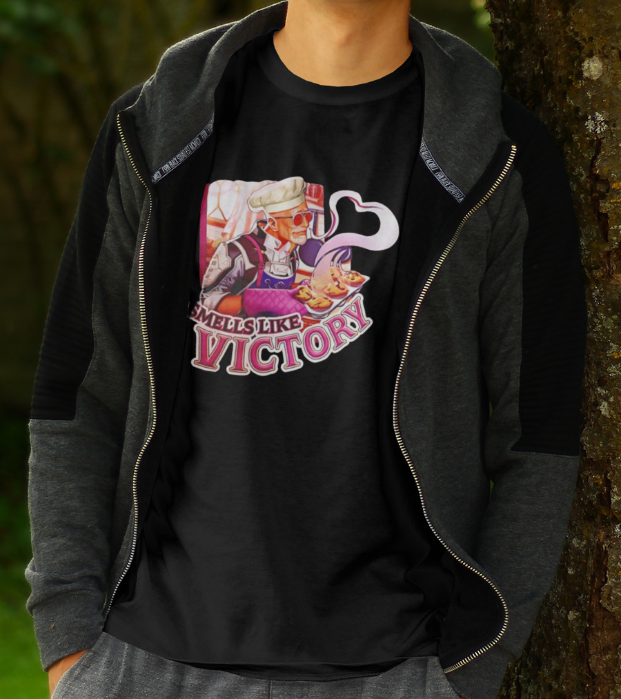 Smells Like Victory Chef Holding Tray Of Freshly Baked Pies In Futuristic Kitchen T-Shirt