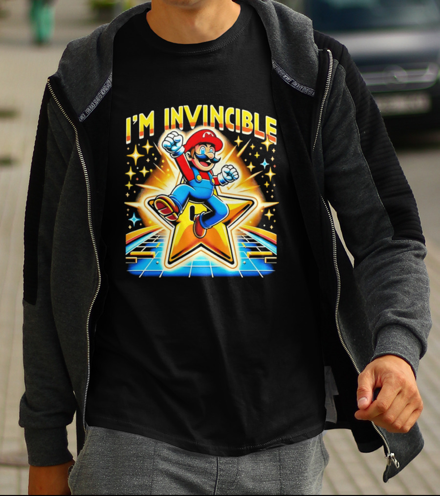 Super Mario I'm Invincible Star Power Jump T-Shirt