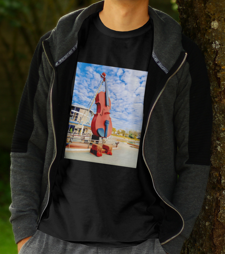 The Big Fiddle At Port Of Sydney Nova Scotia Canada Iconic Landmark T-Shirt
