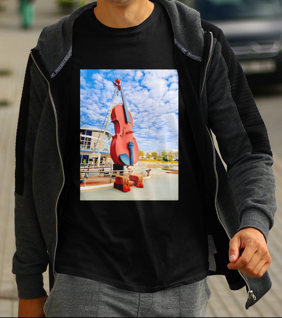 The Big Fiddle At Port Of Sydney Nova Scotia Canada Iconic Landmark T-Shirt
