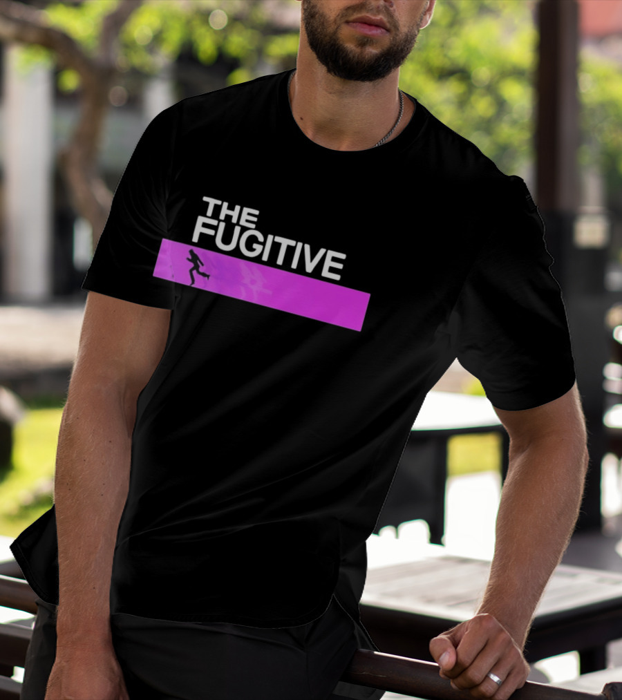The Fugitive Silhouette Running On Purple Bar T-Shirt