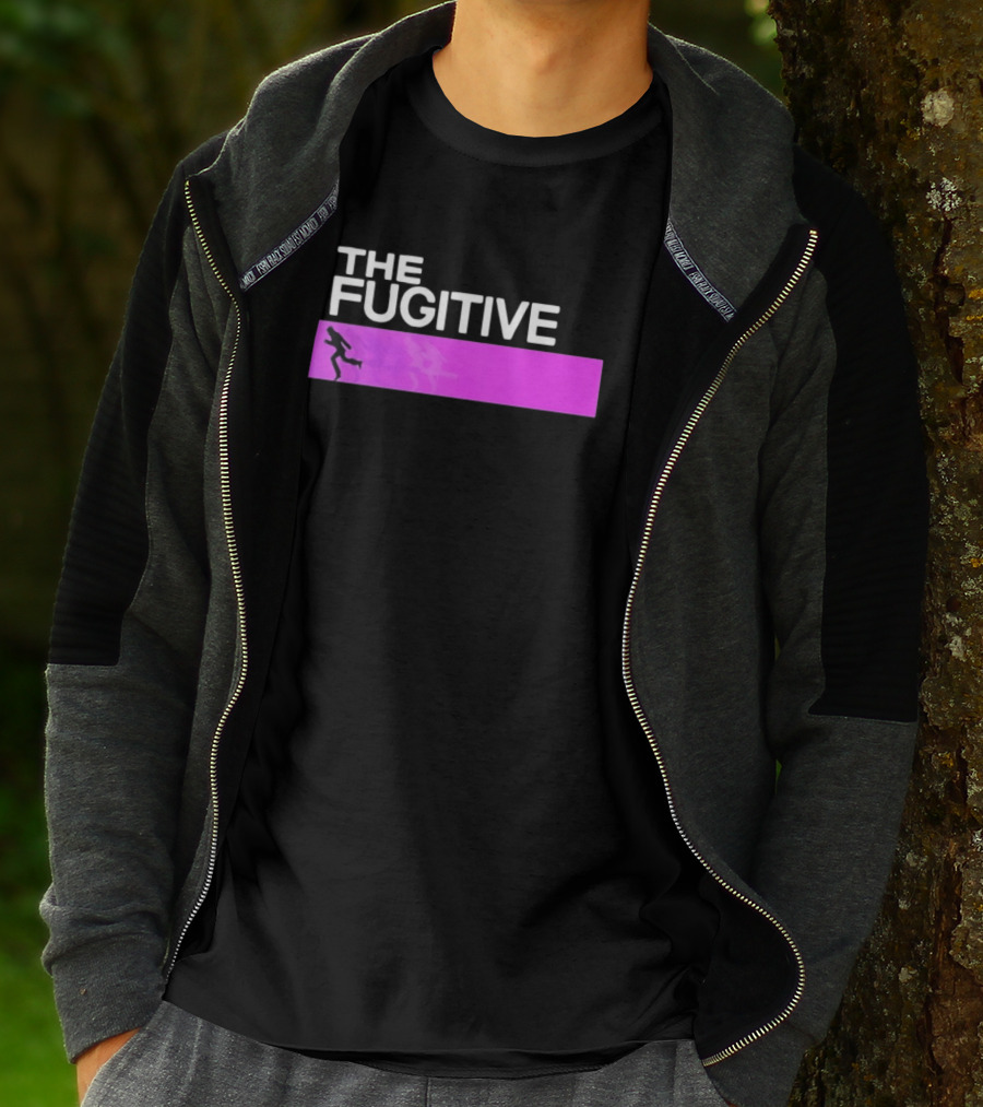 The Fugitive Silhouette Running On Purple Bar T-Shirt