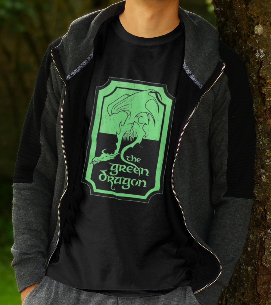 The Green Dragon Lord Of The Rings Fantasy Tavern T-Shirt