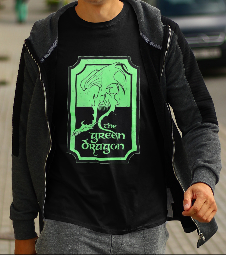 The Green Dragon Lord Of The Rings Fantasy Tavern T-Shirt