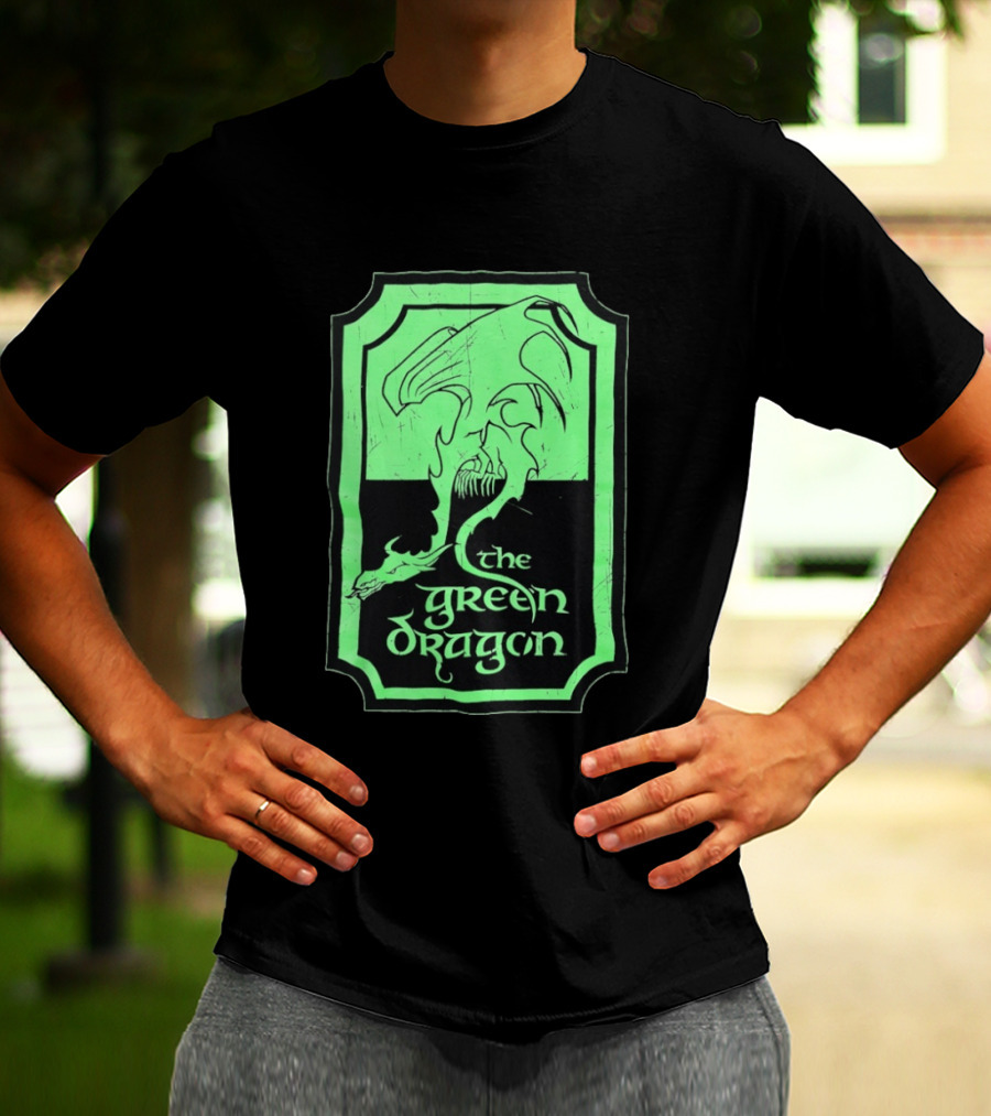 The Green Dragon Lord Of The Rings Fantasy Tavern T-Shirt