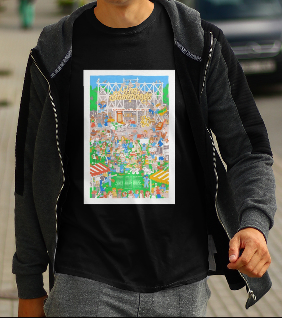 The Sheepdogs Canadian Tour 2026 Colorful Festival Scene With Crowd And Marquee T-Shirt