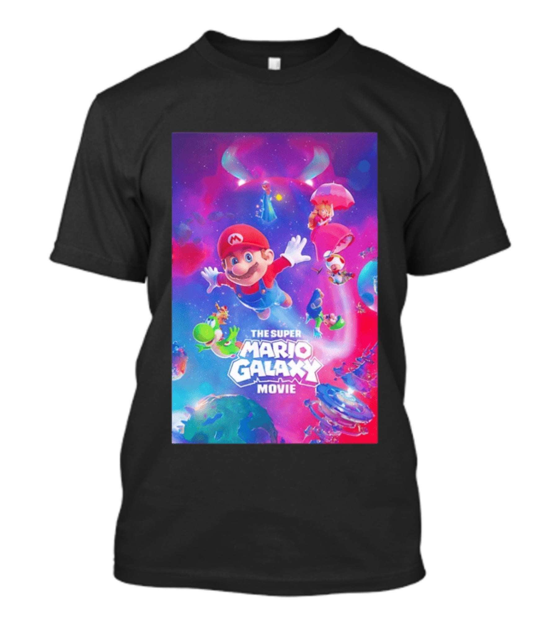 The Super Mario Galaxy Movie Adventure Featuring Iconic Characters T-Shirt