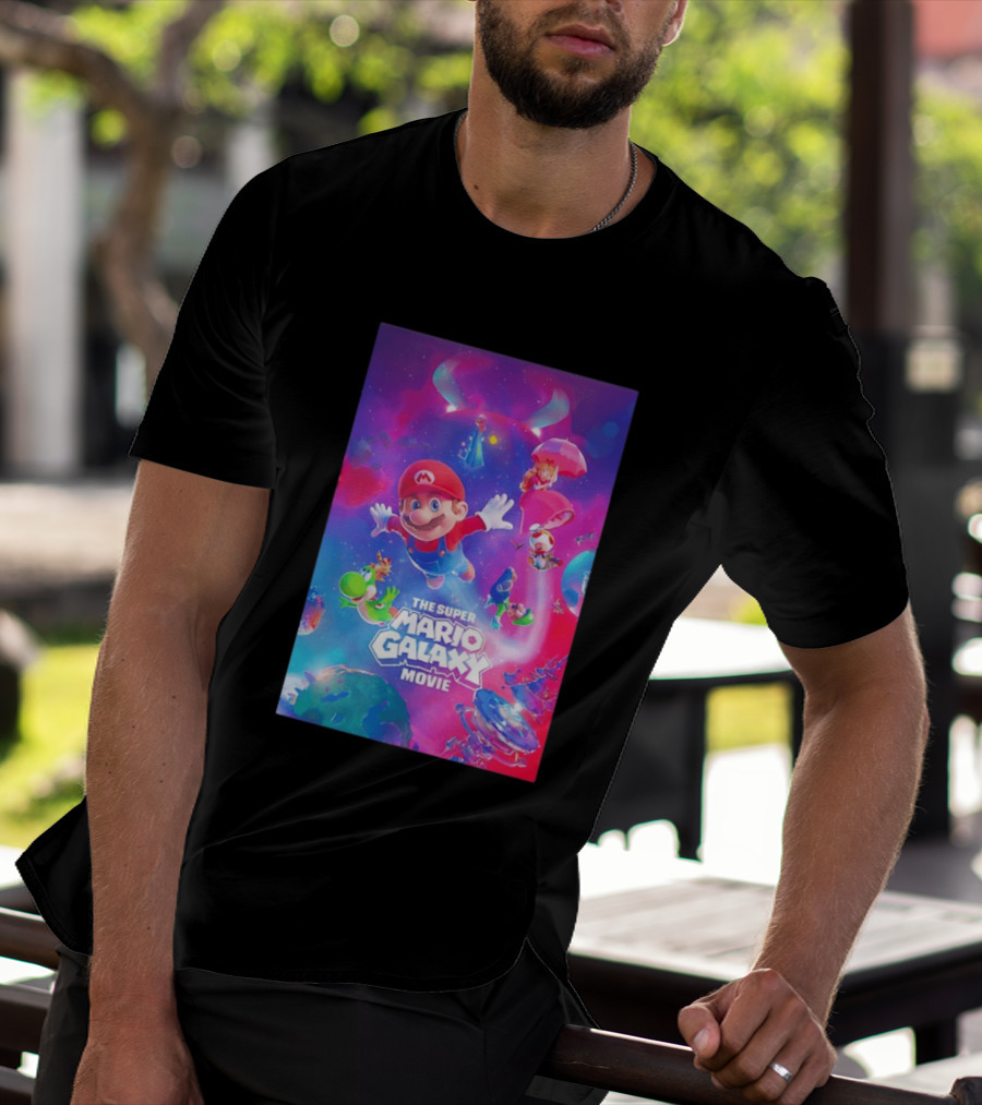 The Super Mario Galaxy Movie Adventure Featuring Iconic Characters T-Shirt
