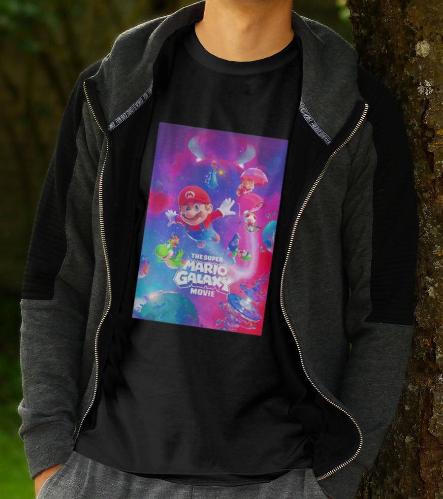 The Super Mario Galaxy Movie Adventure Featuring Iconic Characters T-Shirt