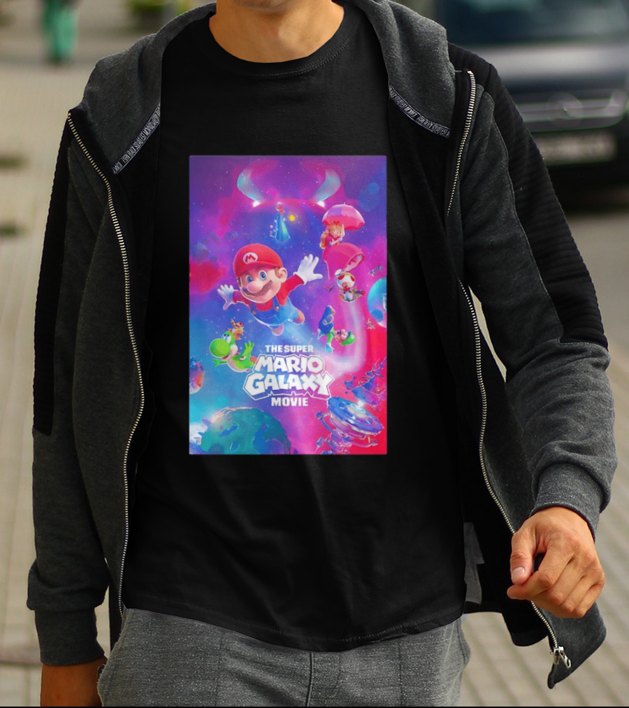 The Super Mario Galaxy Movie Adventure Featuring Iconic Characters T-Shirt