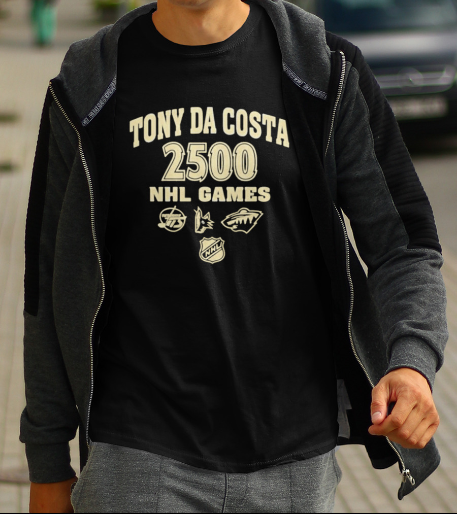 Tony Da Costa 2500 NHL Games Dallas Stars Arizona Coyotes Minnesota Wild NHL T-Shirt