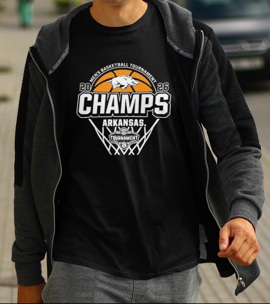 Men's Basketball Tournament 2026 Champs Arkansas Razorbacks T-Shirt