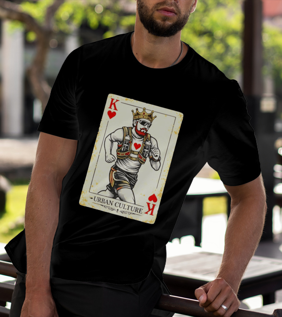 Urban Culture King Of Hearts Running Playing Card T-Shirt