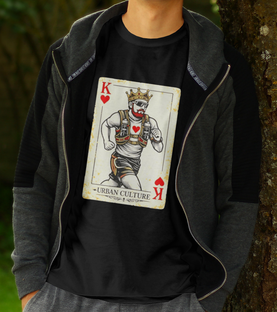Urban Culture King Of Hearts Running Playing Card T-Shirt