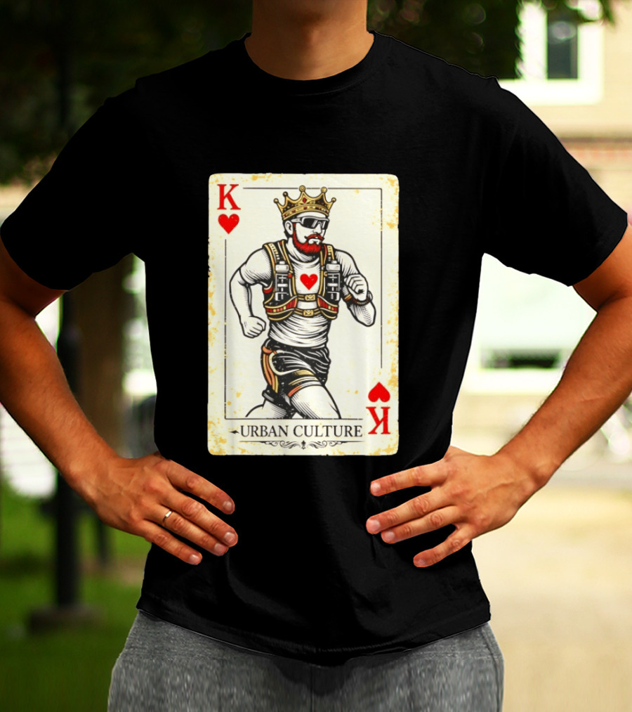 Urban Culture King Of Hearts Running Playing Card T-Shirt