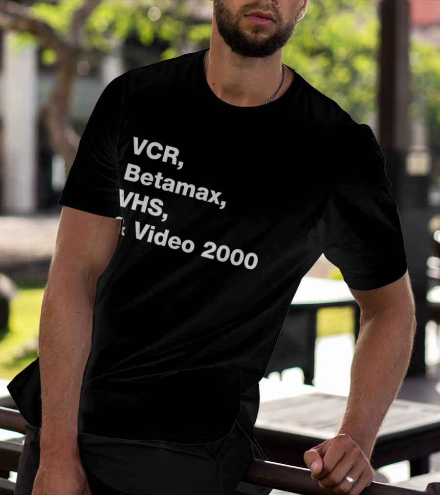 VCR Betamax VHS Video 2000 Classic Media Formats T-Shirt