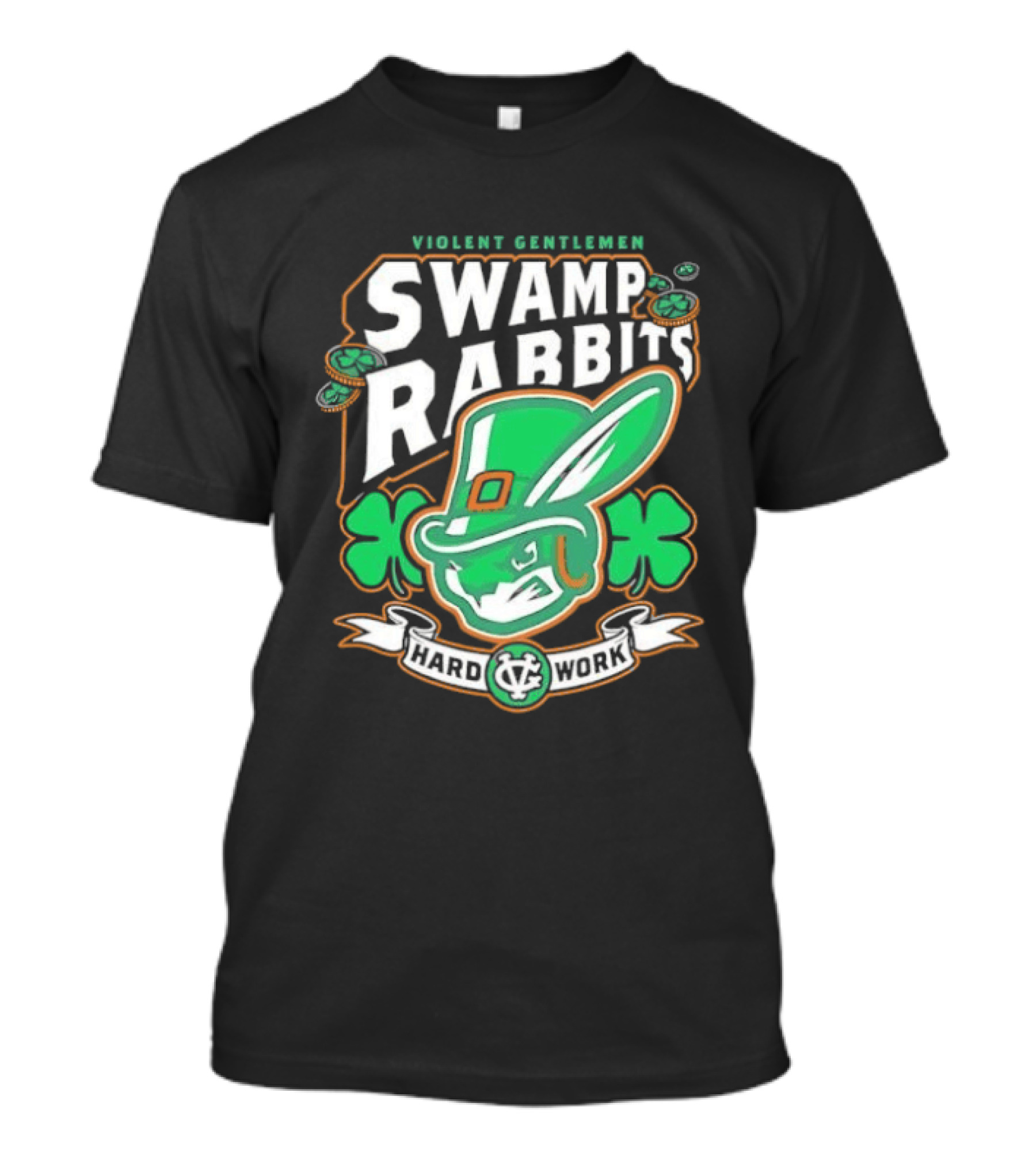 Violent Gentlemen Swamp Rabbits Hard Work Swamp Leprechaun T-Shirt
