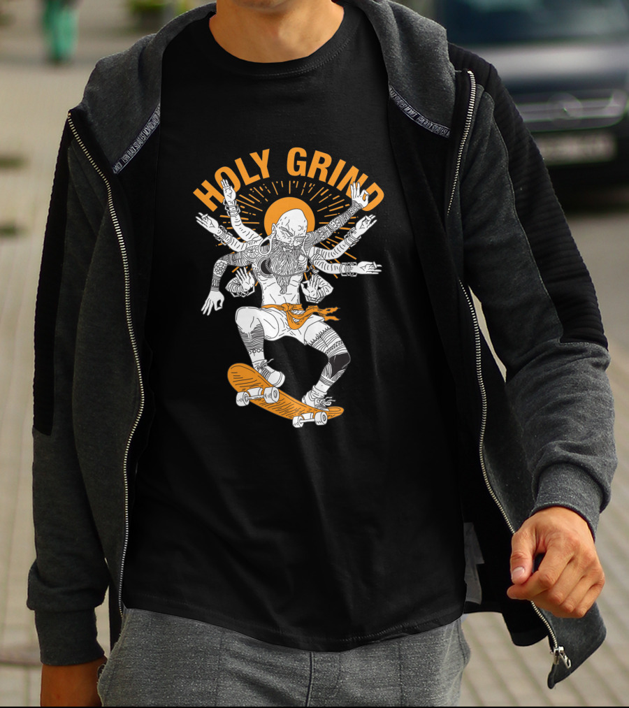 Holy Grind Skateboarding Deity Multilimb Monochrome T-Shirt
