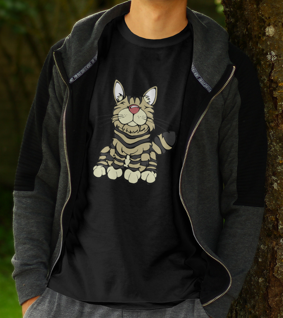 American Bobtail Cat Cartoon T-Shirt