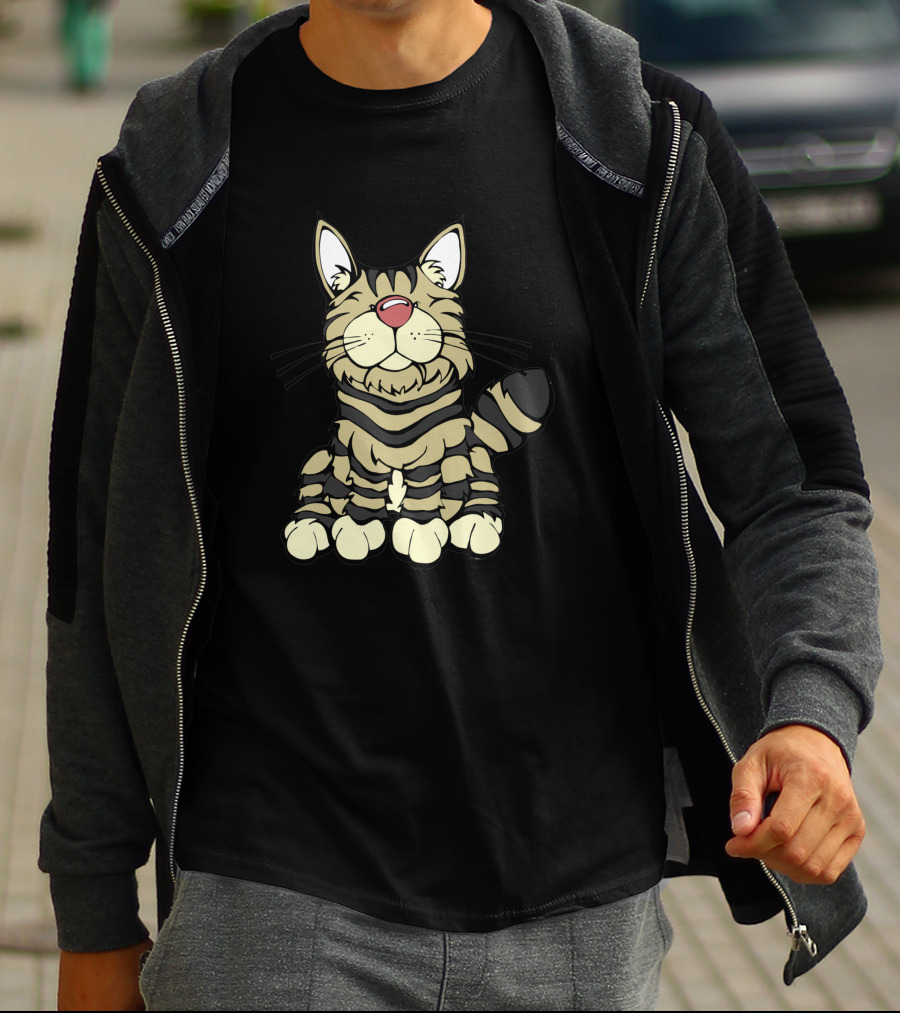 American Bobtail Cat Cartoon T-Shirt