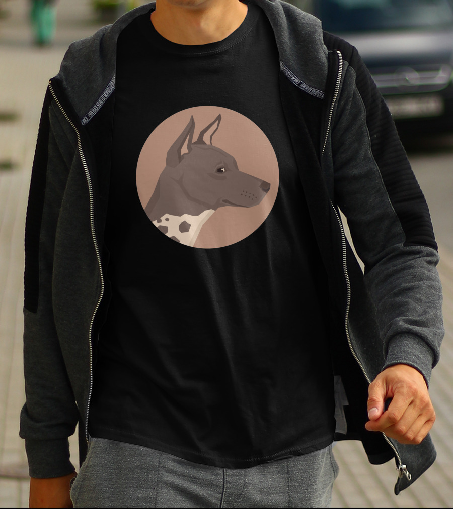 American Hairless Terrier 1376121 Circle Profile T-Shirt