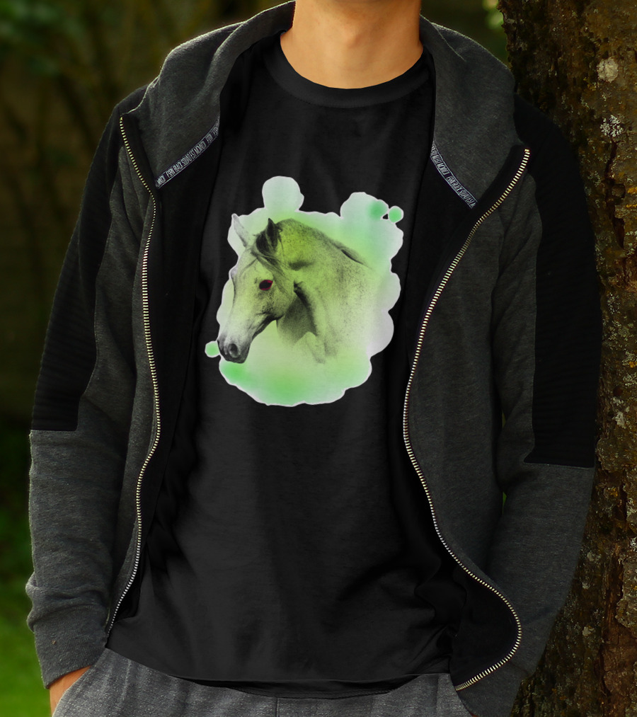 Arabic Horse Neon Green Art 334448 T-Shirt