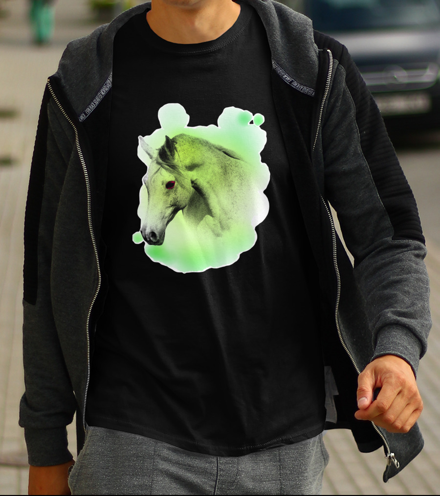 Arabic Horse Neon Green Art 334448 T-Shirt
