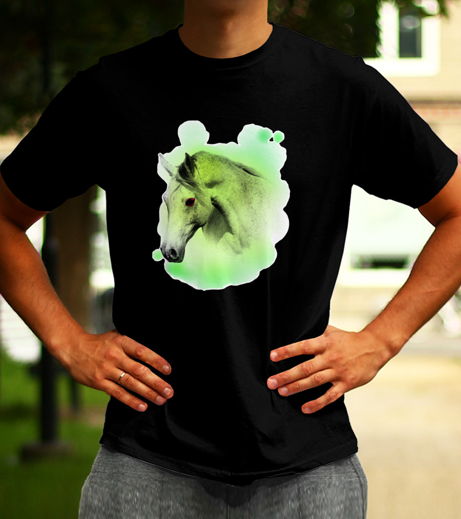 Arabic Horse Neon Green Art 334448 T-Shirt