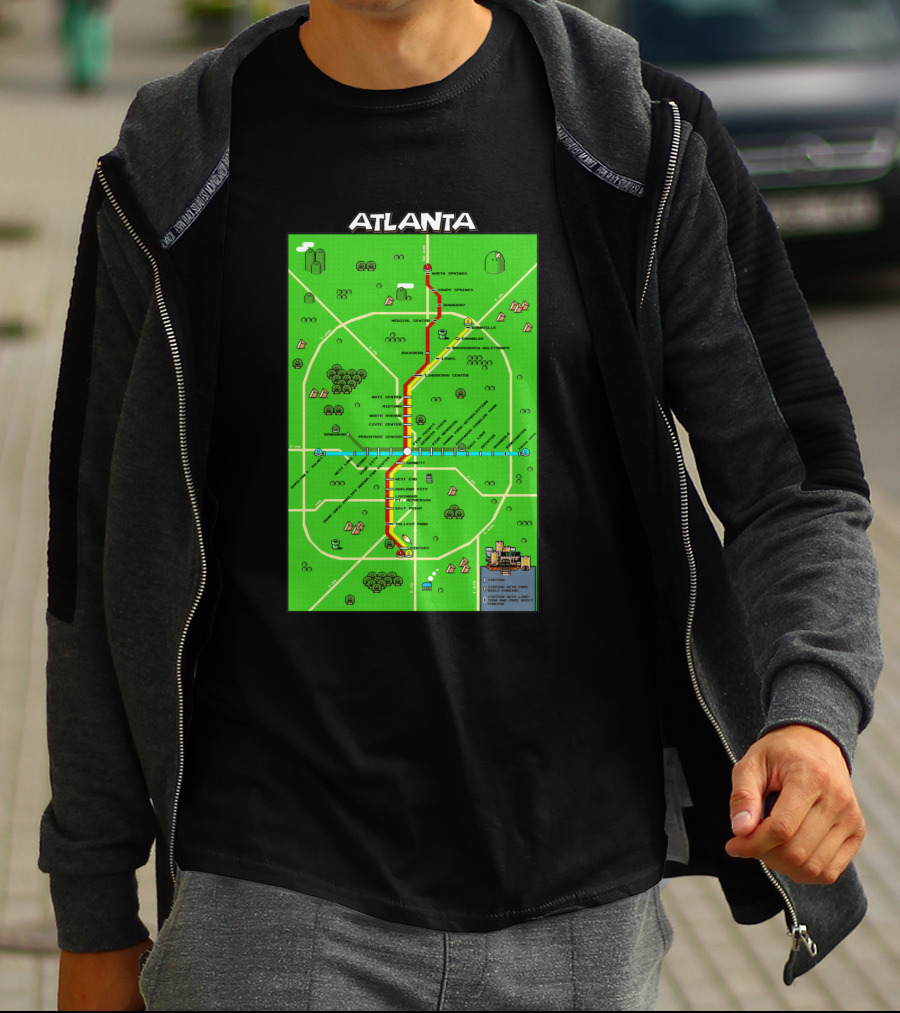 Atlanta Transit Map Super Mario Style 286711 T-Shirt