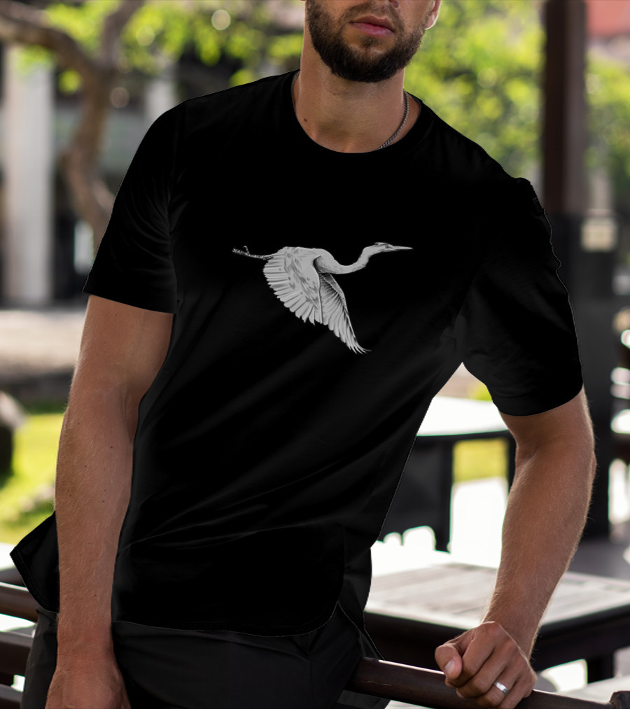 Aurora 534488 White Heron In Flight T-Shirt