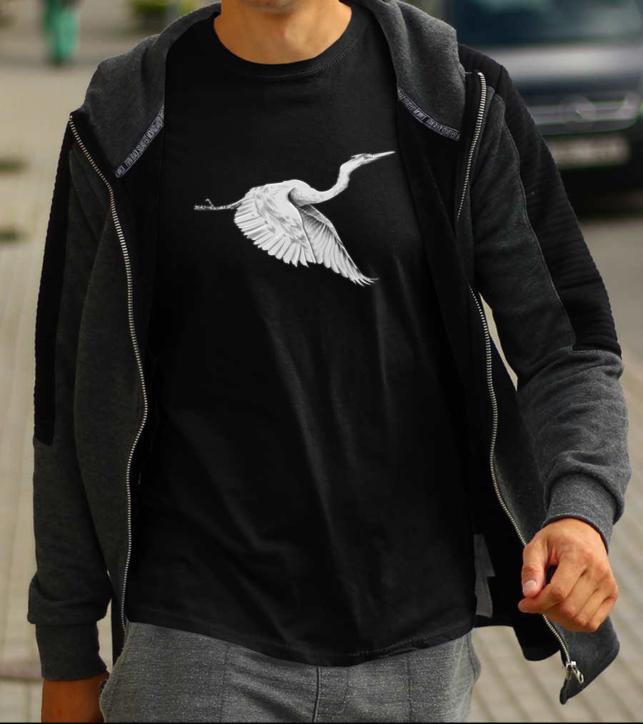 Aurora 534488 White Heron In Flight T-Shirt