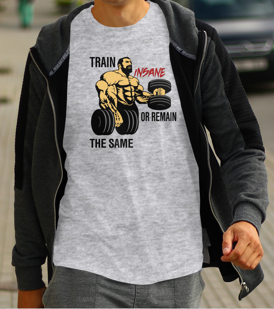 Train Insane Or Remain The Same Fitness And Bodybuilding T-Shirt