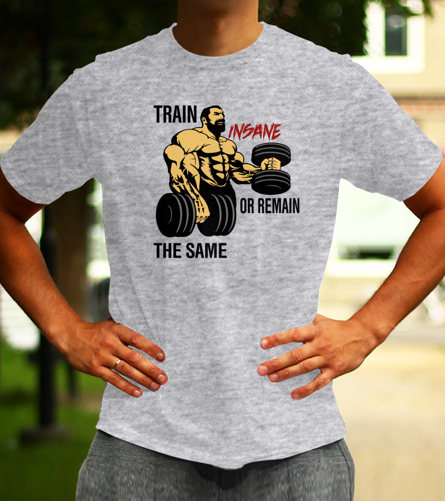 Train Insane Or Remain The Same Fitness And Bodybuilding T-Shirt