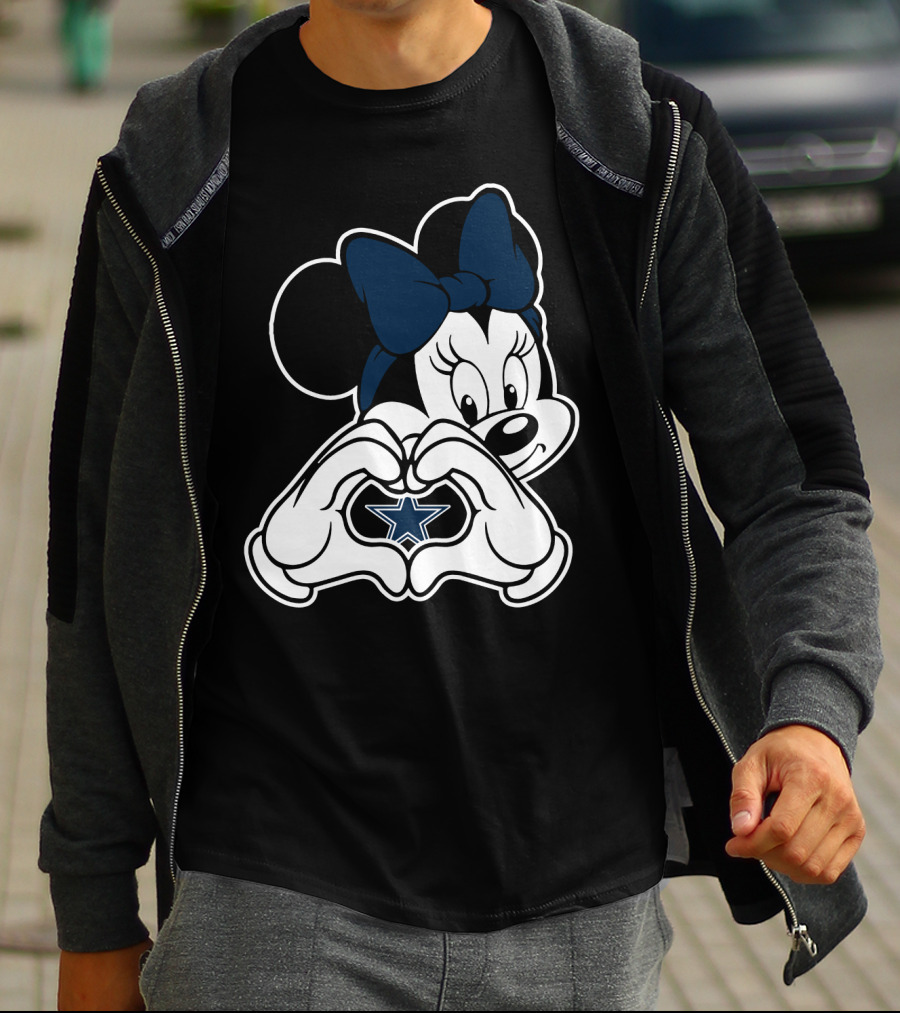 Minnie Mouse Heart Hands Dallas Cowboys Star T-Shirt