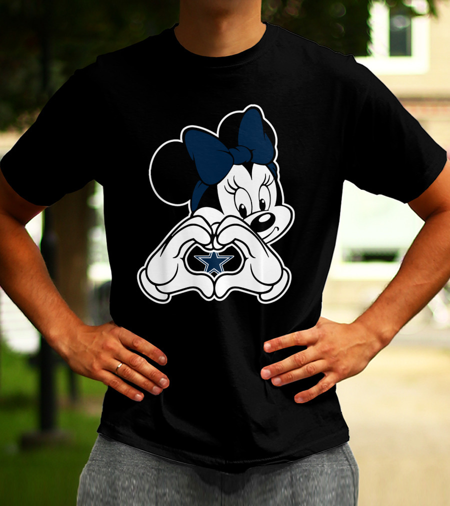Minnie Mouse Heart Hands Dallas Cowboys Star T-Shirt