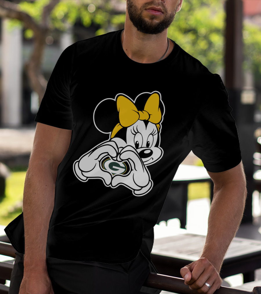 Minnie Mouse Heart Green Bay Packers T-Shirt