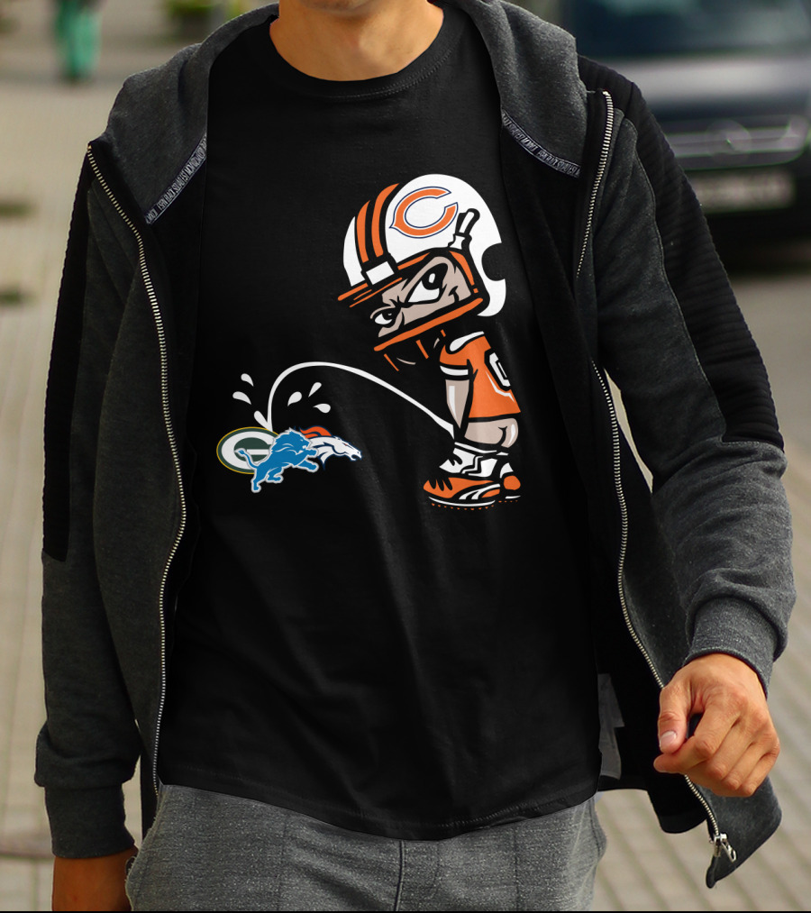 Chicago Bears Rivalry With Green Bay Packers And Denver Broncos T-Shirt
