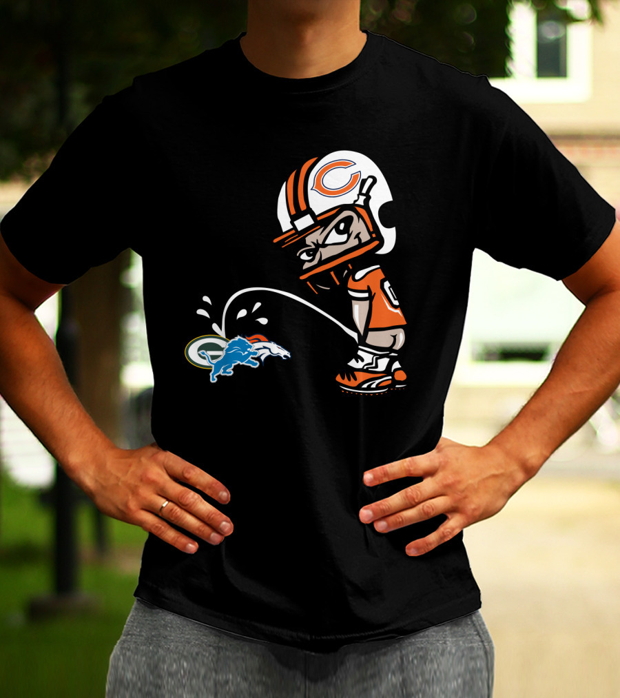Chicago Bears Rivalry With Green Bay Packers And Denver Broncos T-Shirt