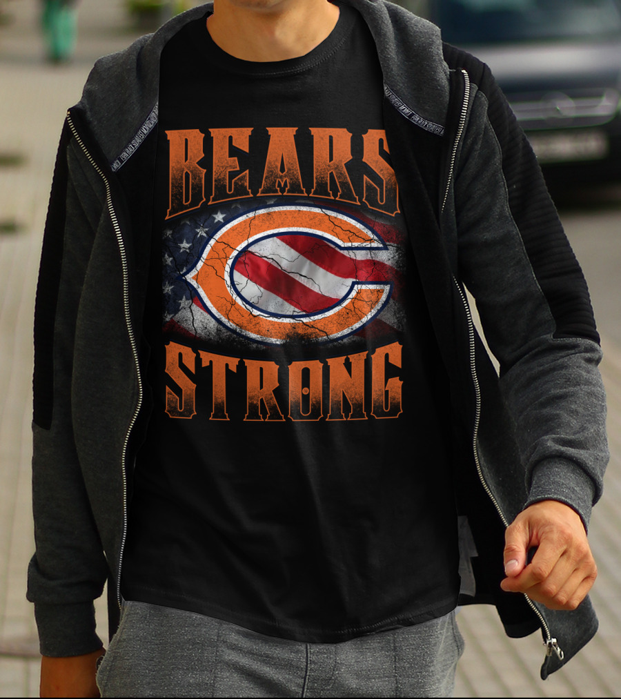 Bears Strong Chicago C Flag American Flag T-Shirt