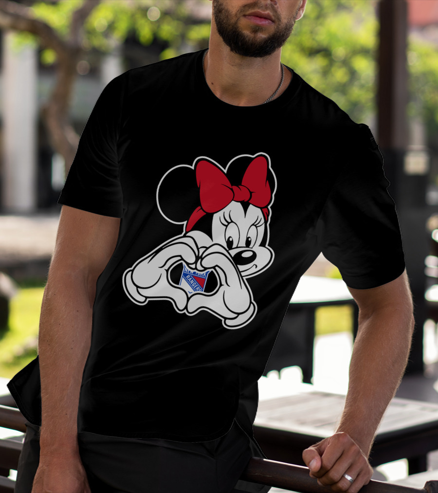 Minnie Mouse Heart Hands New York Rangers T-Shirt
