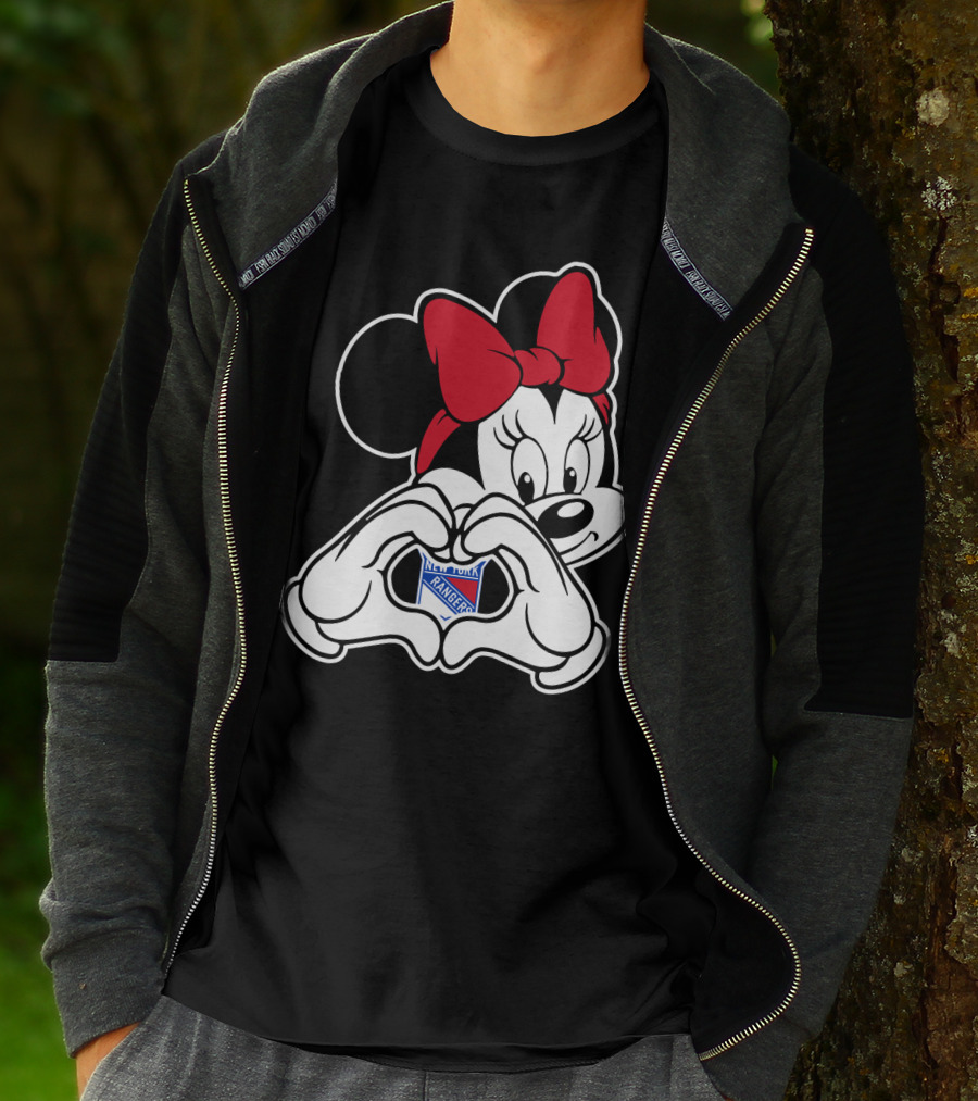 Minnie Mouse Heart Hands New York Rangers T-Shirt