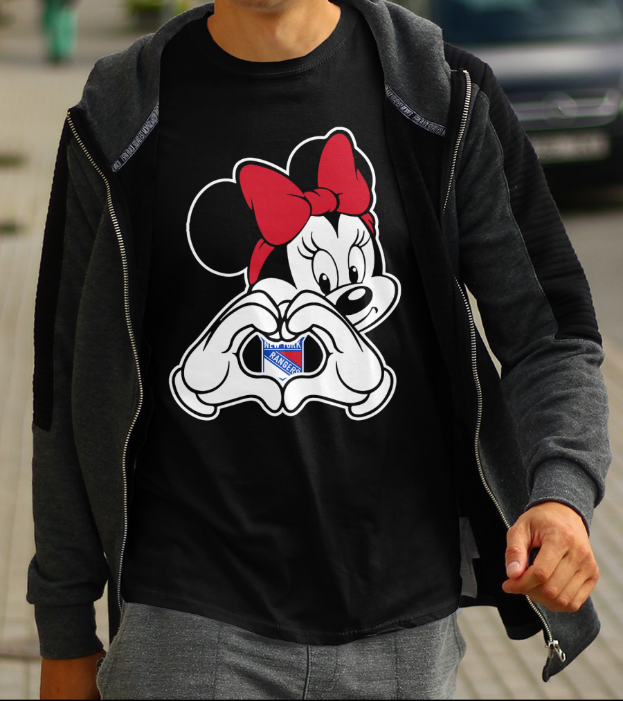 Minnie Mouse Heart Hands New York Rangers T-Shirt